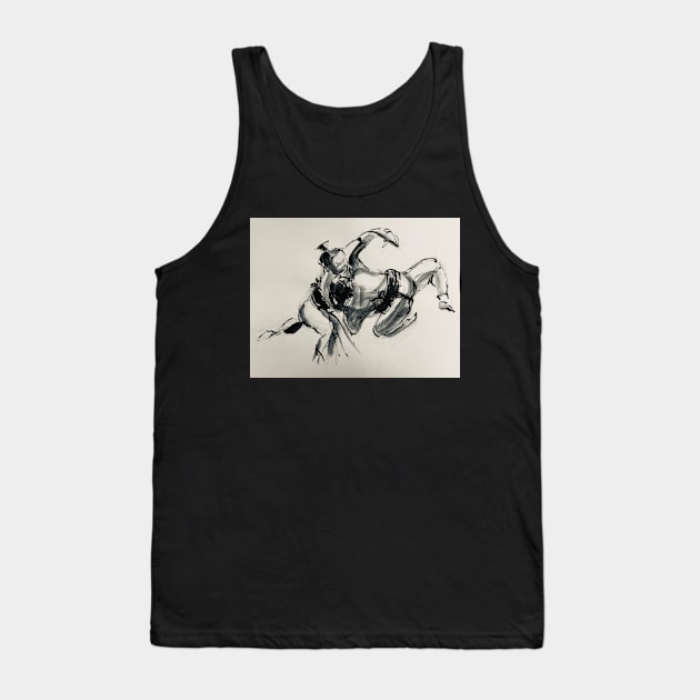 Sumo #4 - Sumo wrestlers ink wash painting on paper Tank Top by tranquilwaters